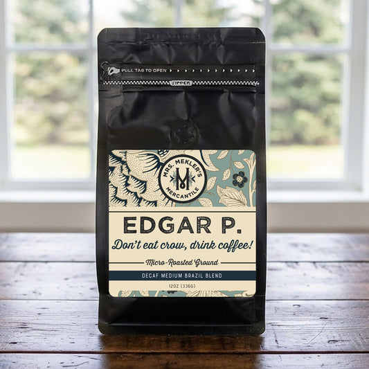 Edgar P. Decaf Medium Blend Coffee — Dark, Mysterious & Caffeine-Free