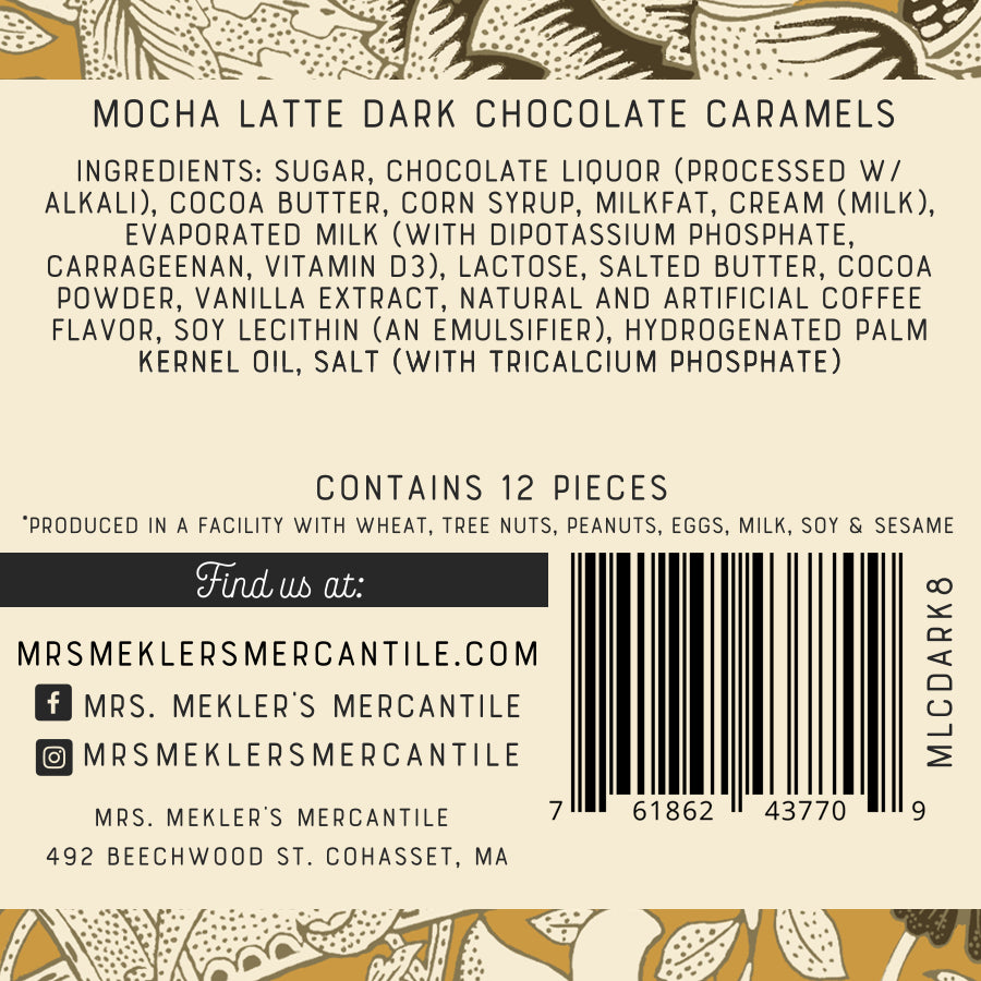Dark Chocolate Mocha Latte Caramels