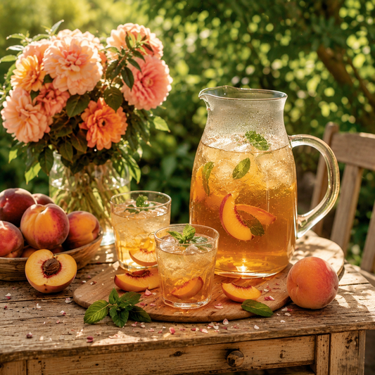 Peach Melba Summer Sipper — Makes 1 Gallon of Fresh Iced Tea