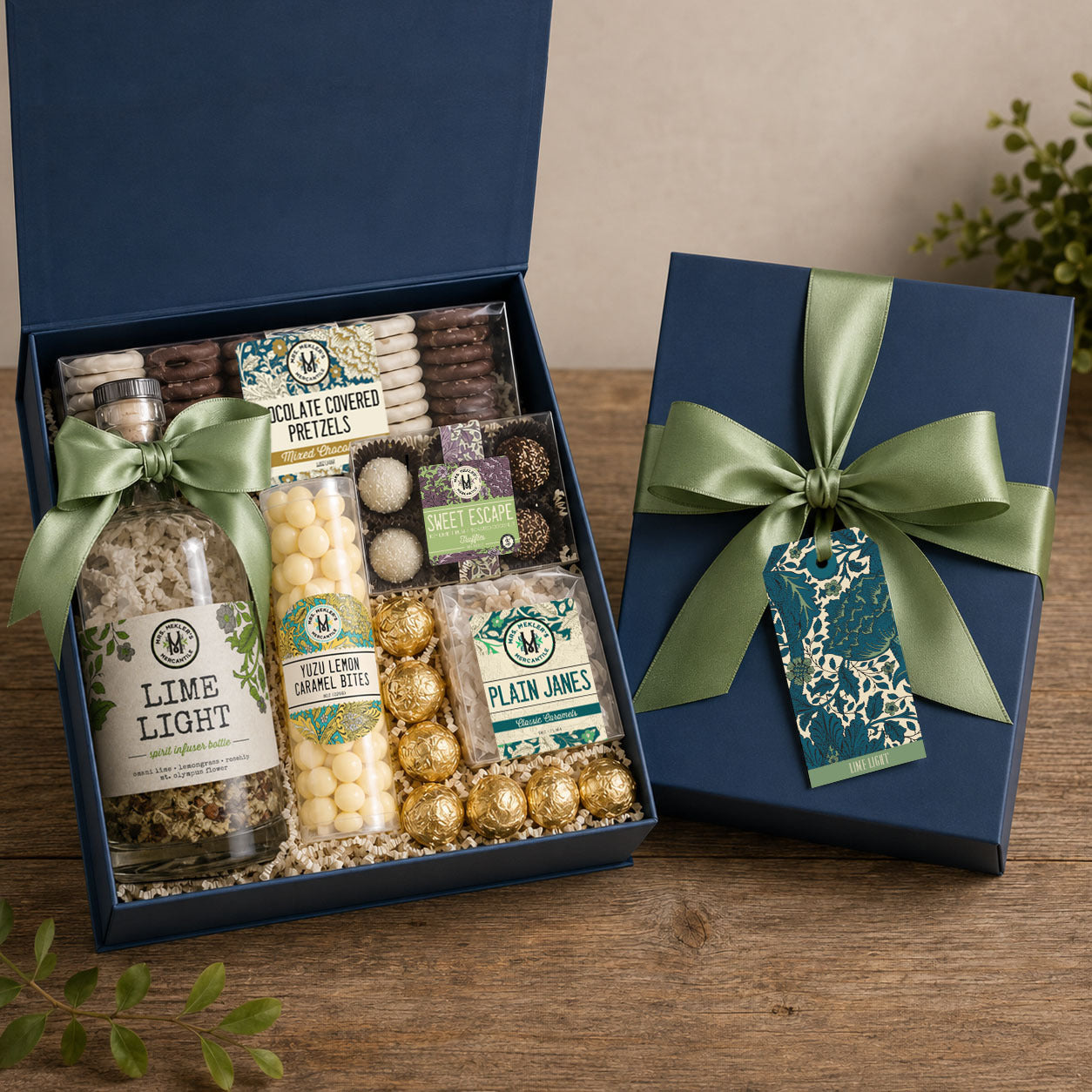 Lime Light citrus and gin cocktail infuser gift box with yuzu caramels and truffles