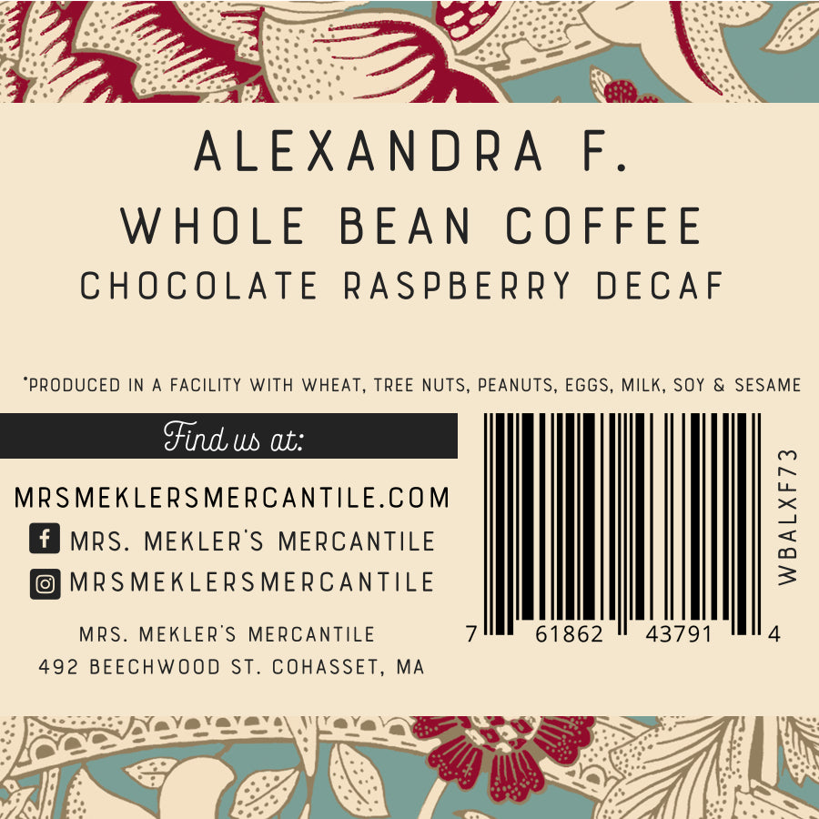 Alexandra F. Chocolate Raspberry Decaf Coffee