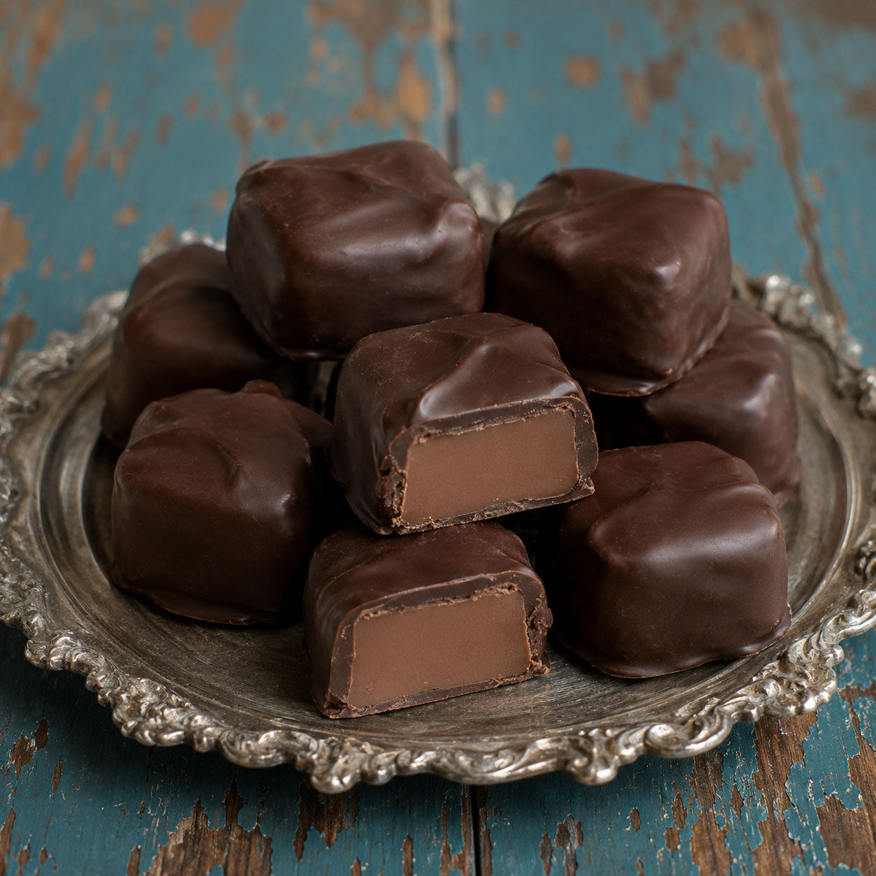 Dark Chocolate Bourbon Caramels
