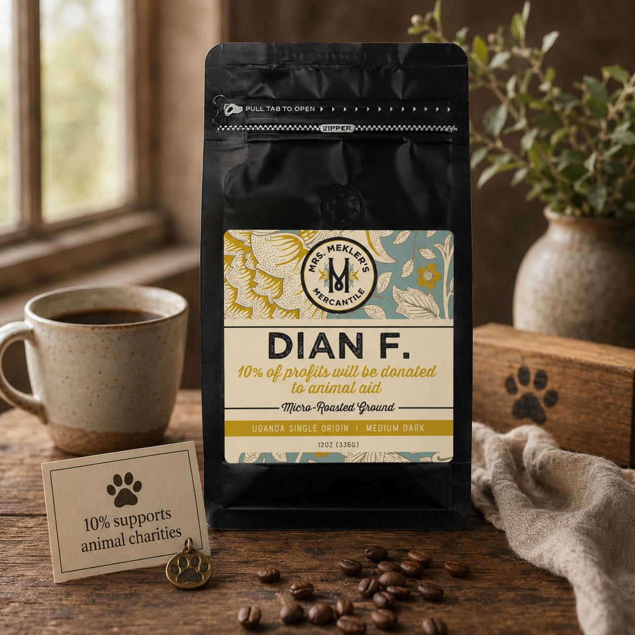 Dian F. Organic Ugandan Coffee — Single-Origin, Medium-Dark & Earth-Friendly