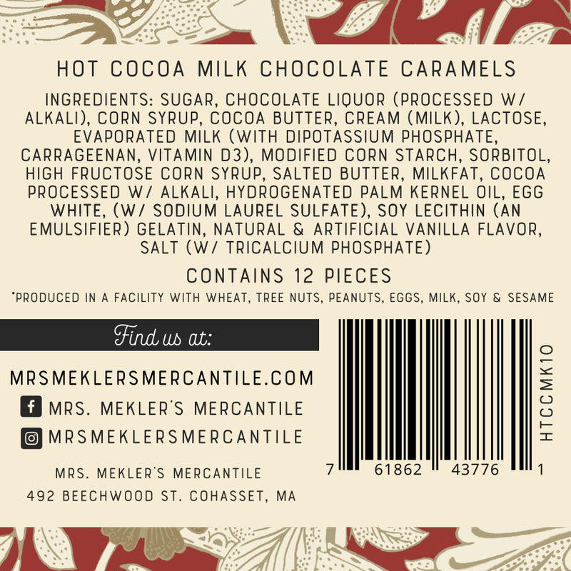 Caramels - vanilla, chocolate & flavored 
