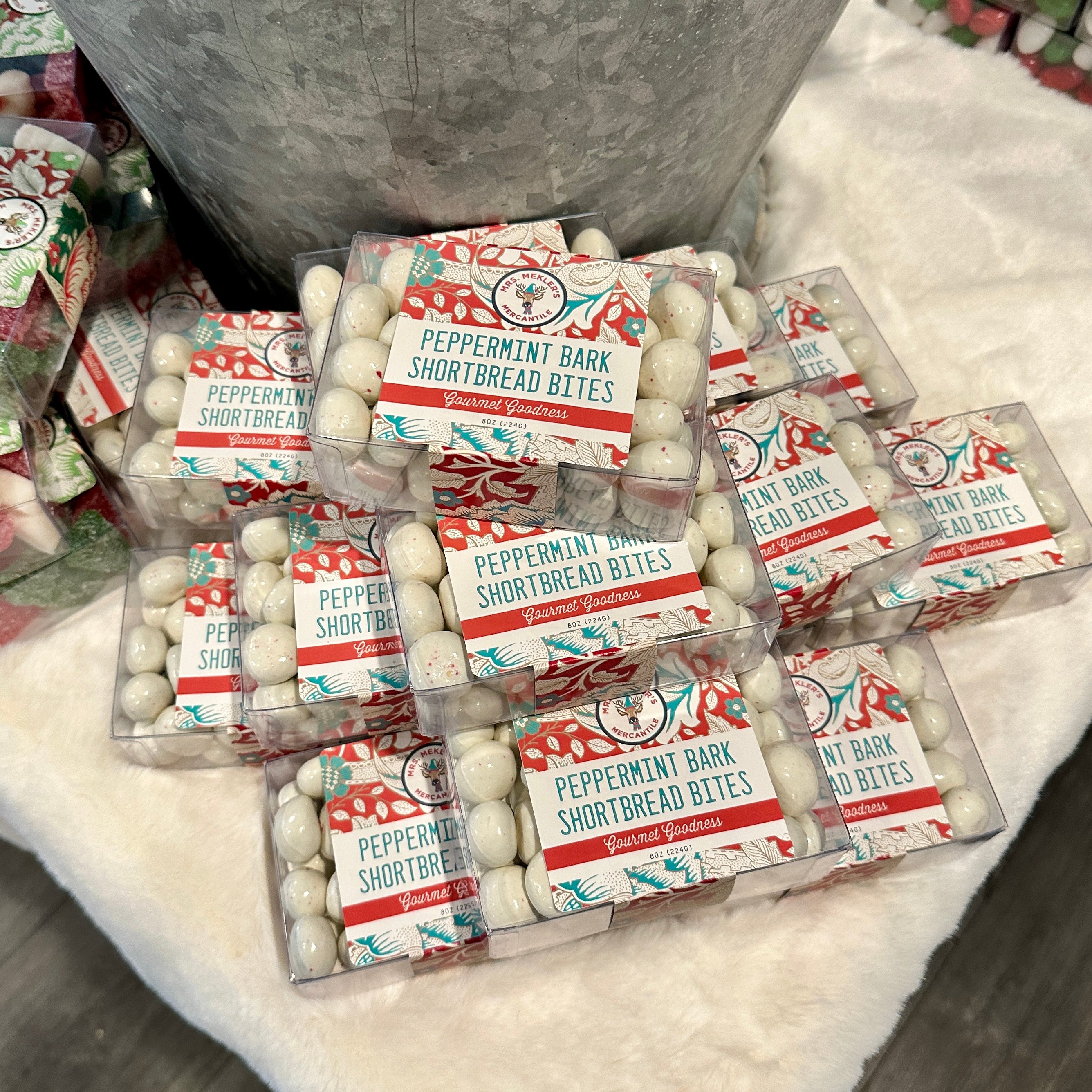 Peppermint Bark Shortbread Bites