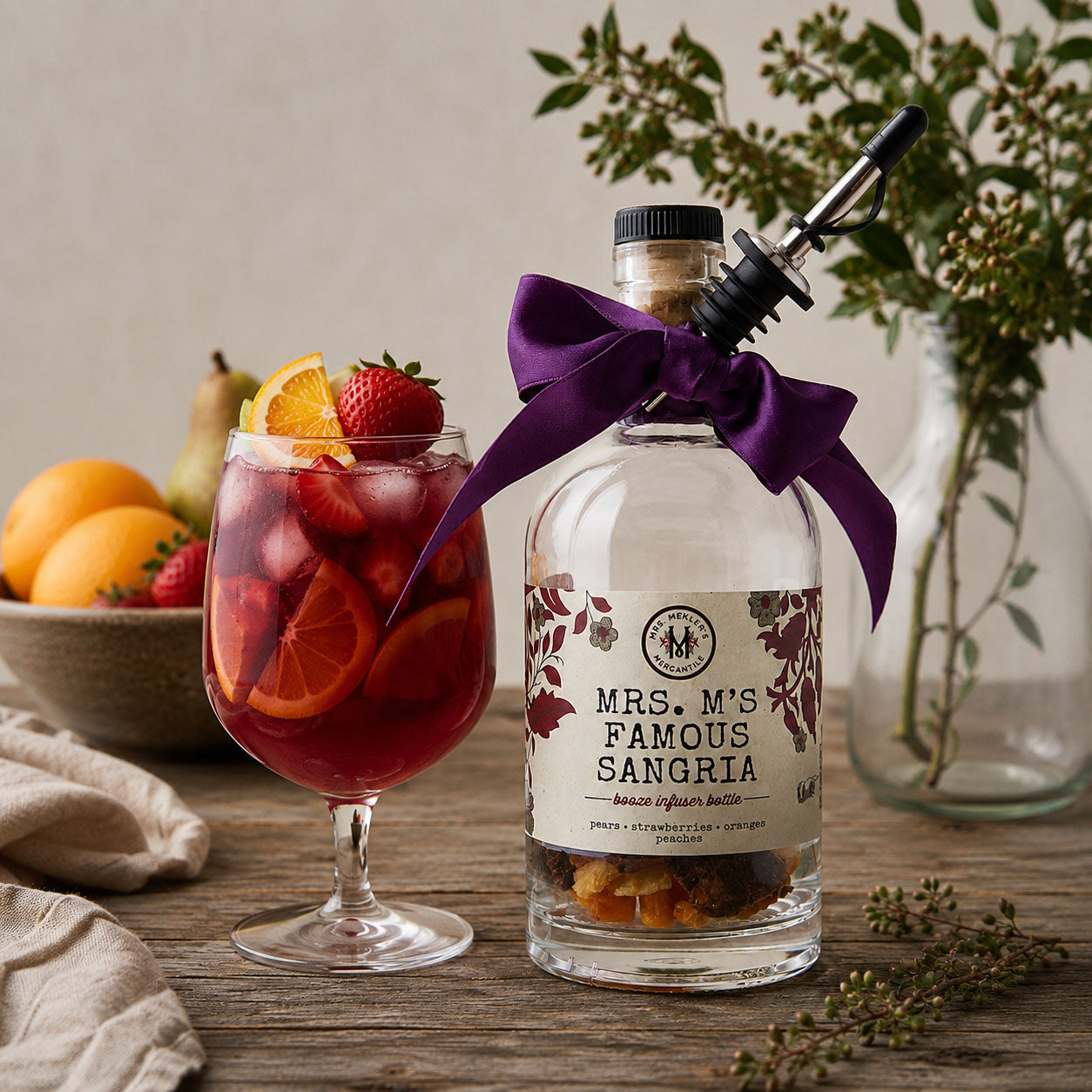 Mrs. M's Famous Sangria Spirit Infuser Bottle
