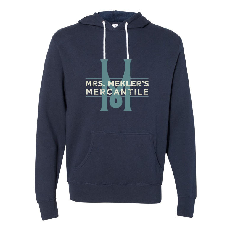 Navy Branded Hoodie - Mrs. Mekler's Mercantile