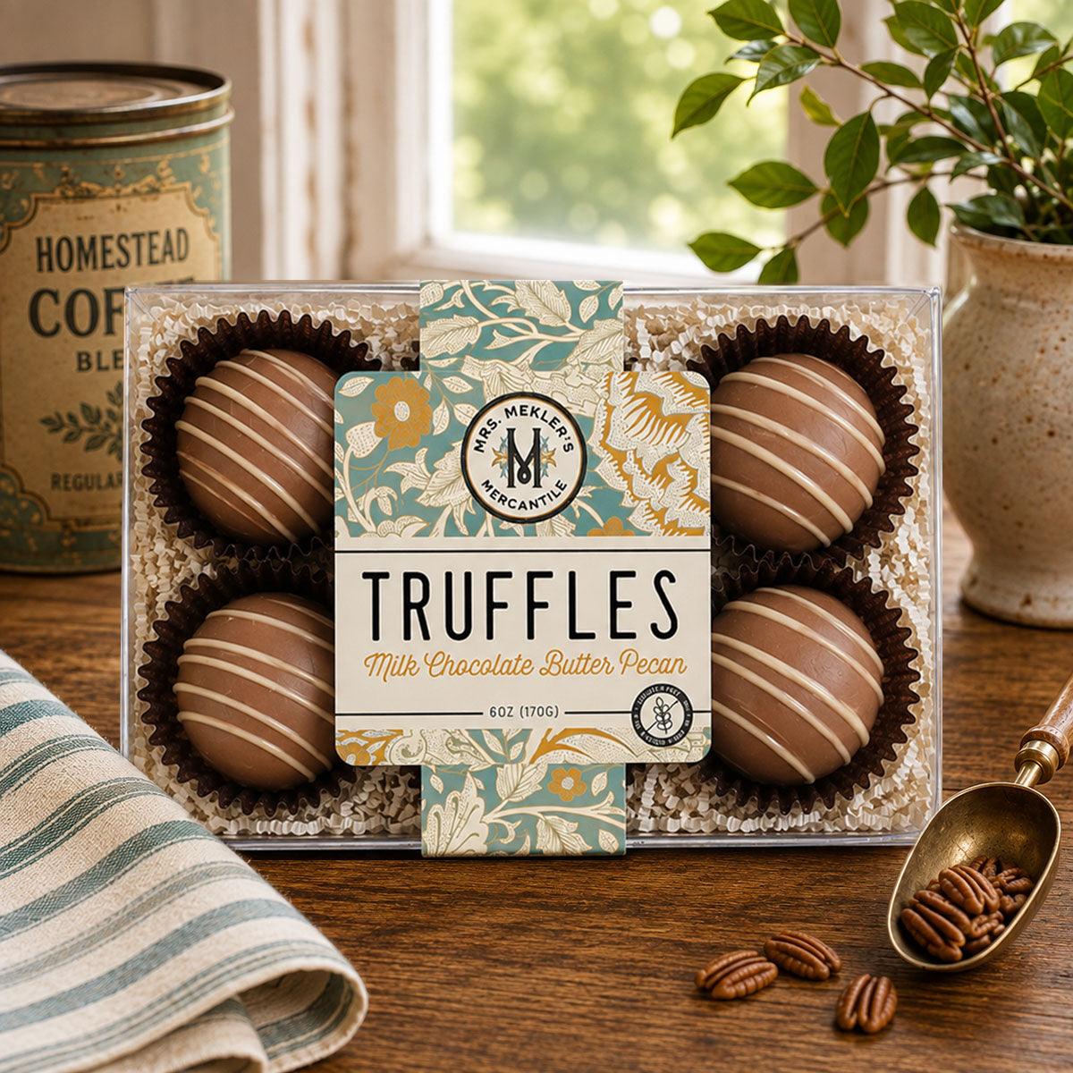 Butter Pecan Milk Chocolate Truffles