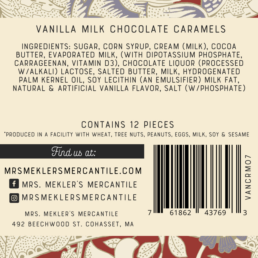 Milk Chocolate Vanilla Caramels