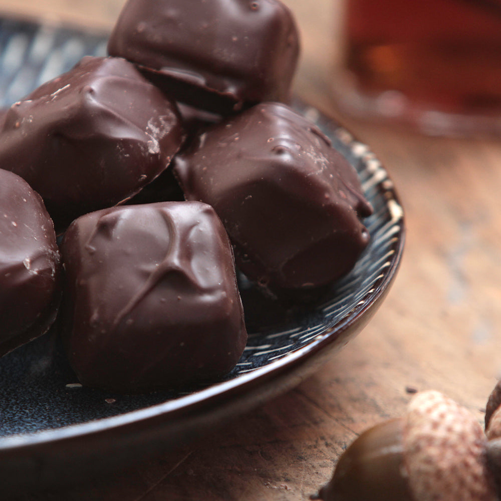 Dark Chocolate Bourbon Caramels